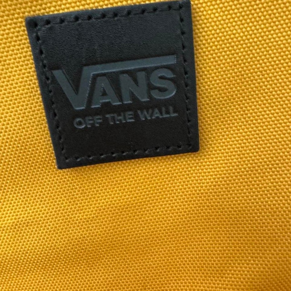 Vans Off The Wall Yellow Backpack Black Accents Streetwear Skate Bag - Picture 2 of 6